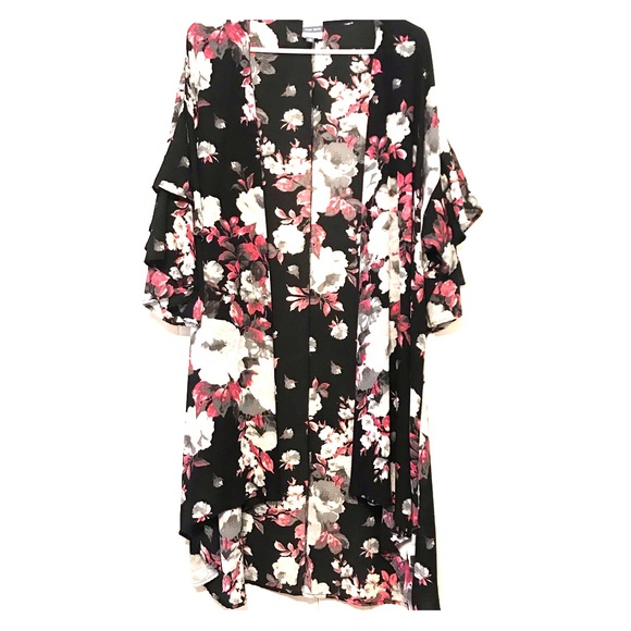 Meri Skye Tops - Meri Syke Floral Kimono Coverup  2X